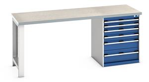 Bott Bench 2000x750x840mm with Lino Top and 6 Drawer Cabinet 41003237.**